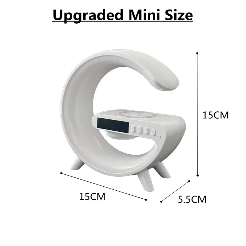 Multifunction Wireless Charger with RGB Light, Alarm Clock & Speaker