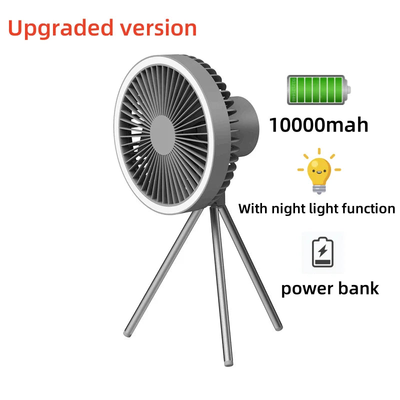 Portable 3-in-1 Camping Fan with PowerBank