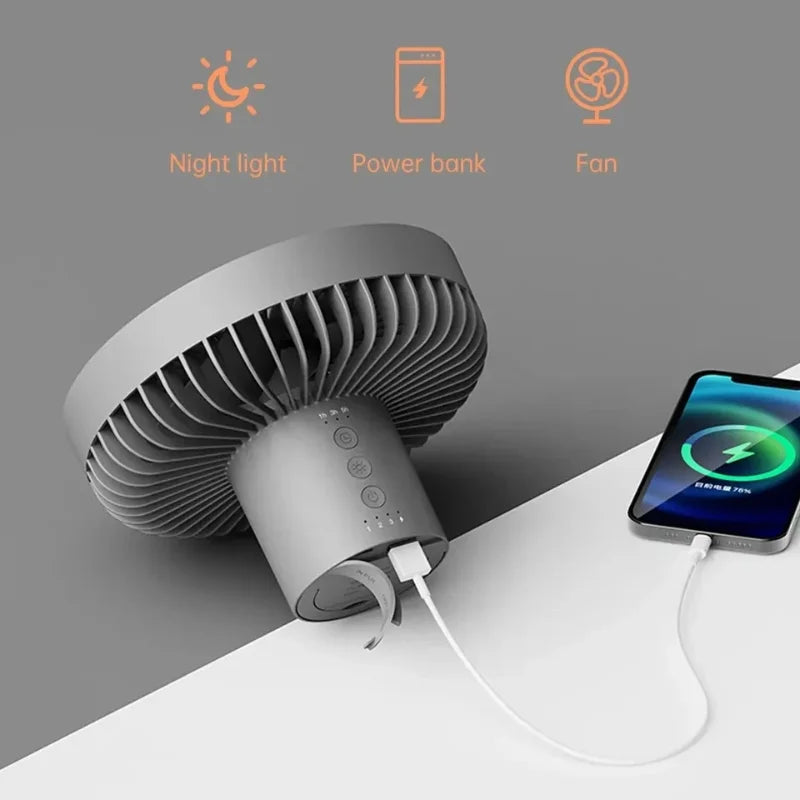 Portable 3-in-1 Camping Fan with PowerBank