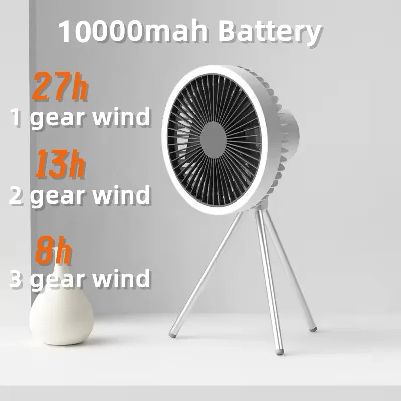 Portable 3-in-1 Camping Fan with PowerBank