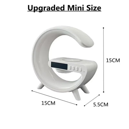 Multifunction Wireless Charger with RGB Light, Alarm Clock & Speaker