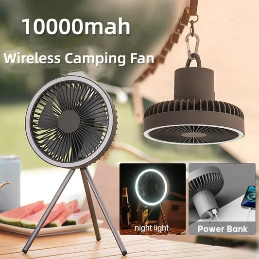 Portable 3-in-1 Camping Fan with PowerBank